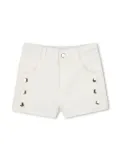 Chloé Kids scallop-edge denim shorts - White