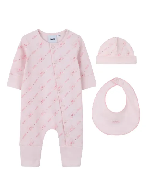 BOSS Kidswear set de mameluco con logo estampado