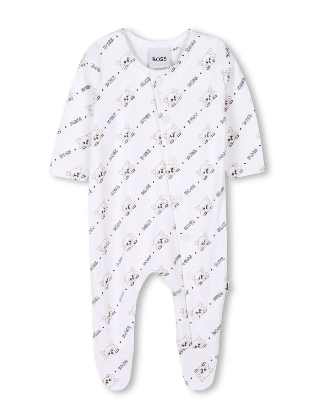 BOSS Kidswear Pyjama en muts met logoprint 10P WHITE