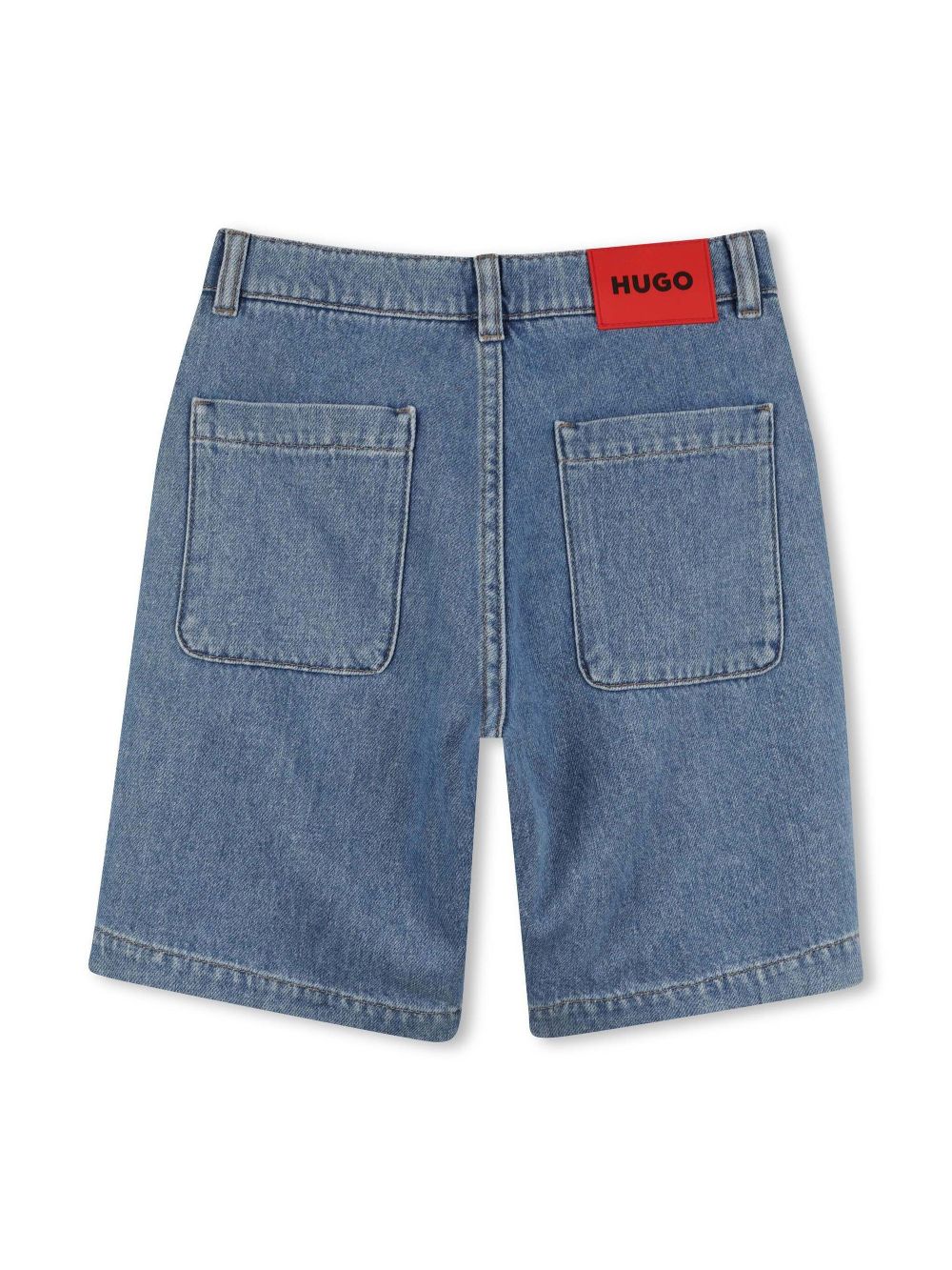 HUGO KIDS Spijkershorts verfraaid met stras - Blauw