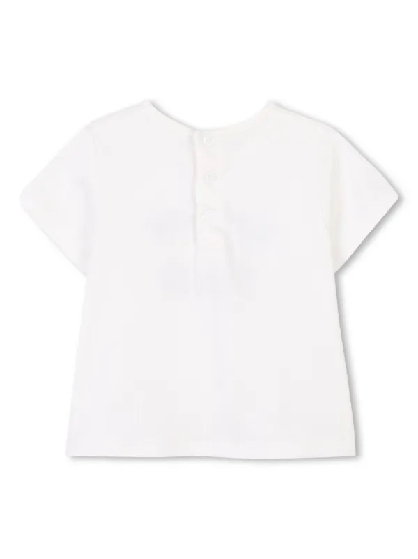 キッズ用トップス Chloe White Cotton T-Shirt With Embroidered Logo Chloé Kids logo-embroidered Cotton T-shirt | White | FARFETCH