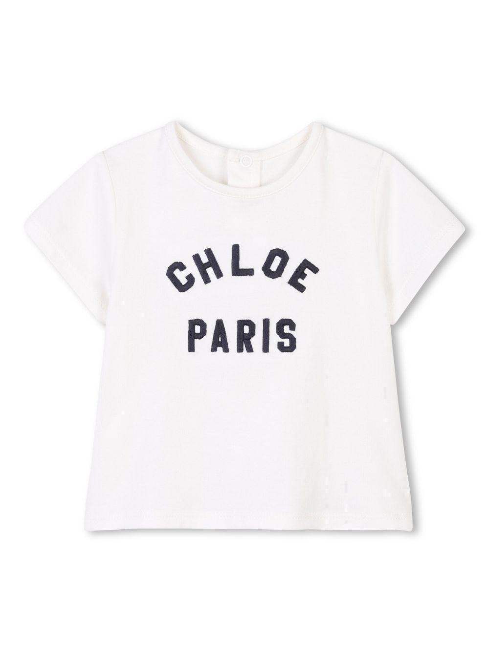 Chloé Babies' Logo-embroidered Cotton T-shirt In White