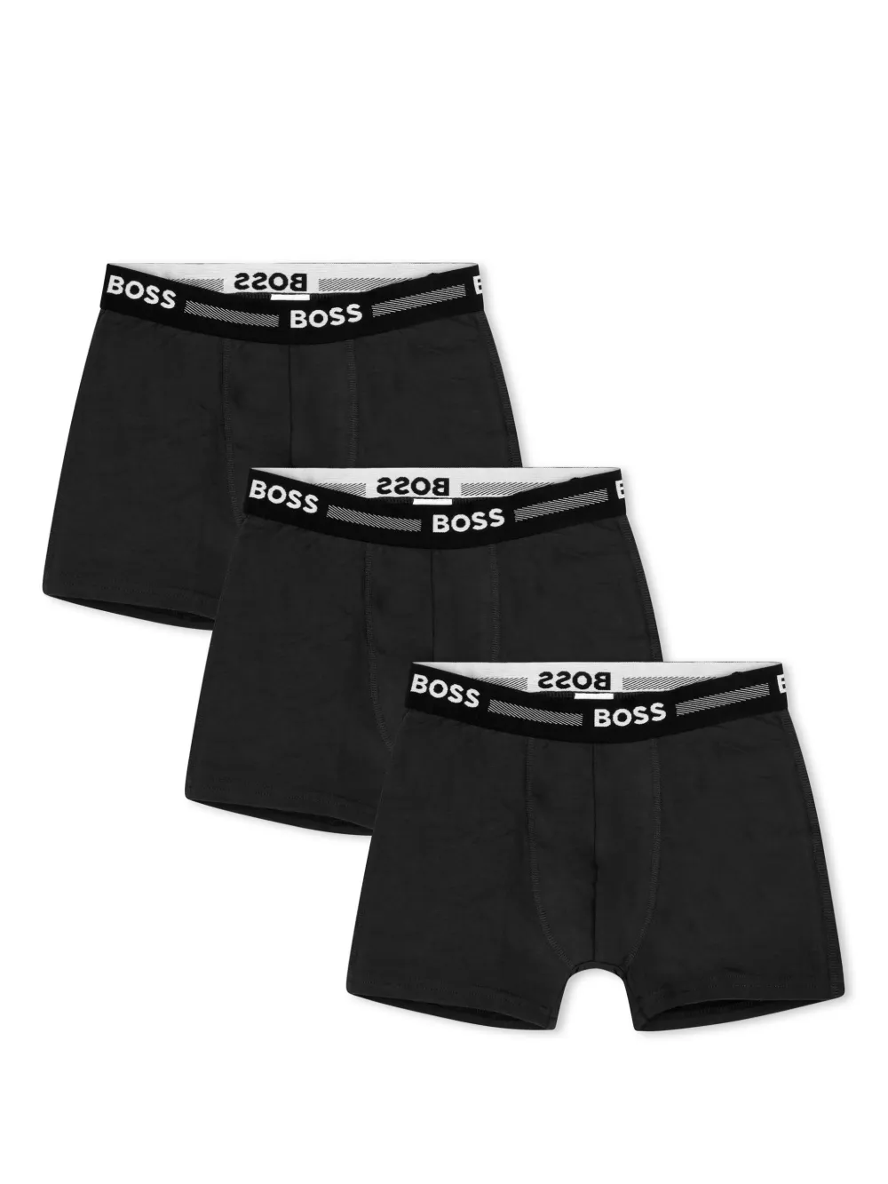 BOSS Kidswear Set aus drei Shorts mit Logo-Bund | Schwarz | Image 1