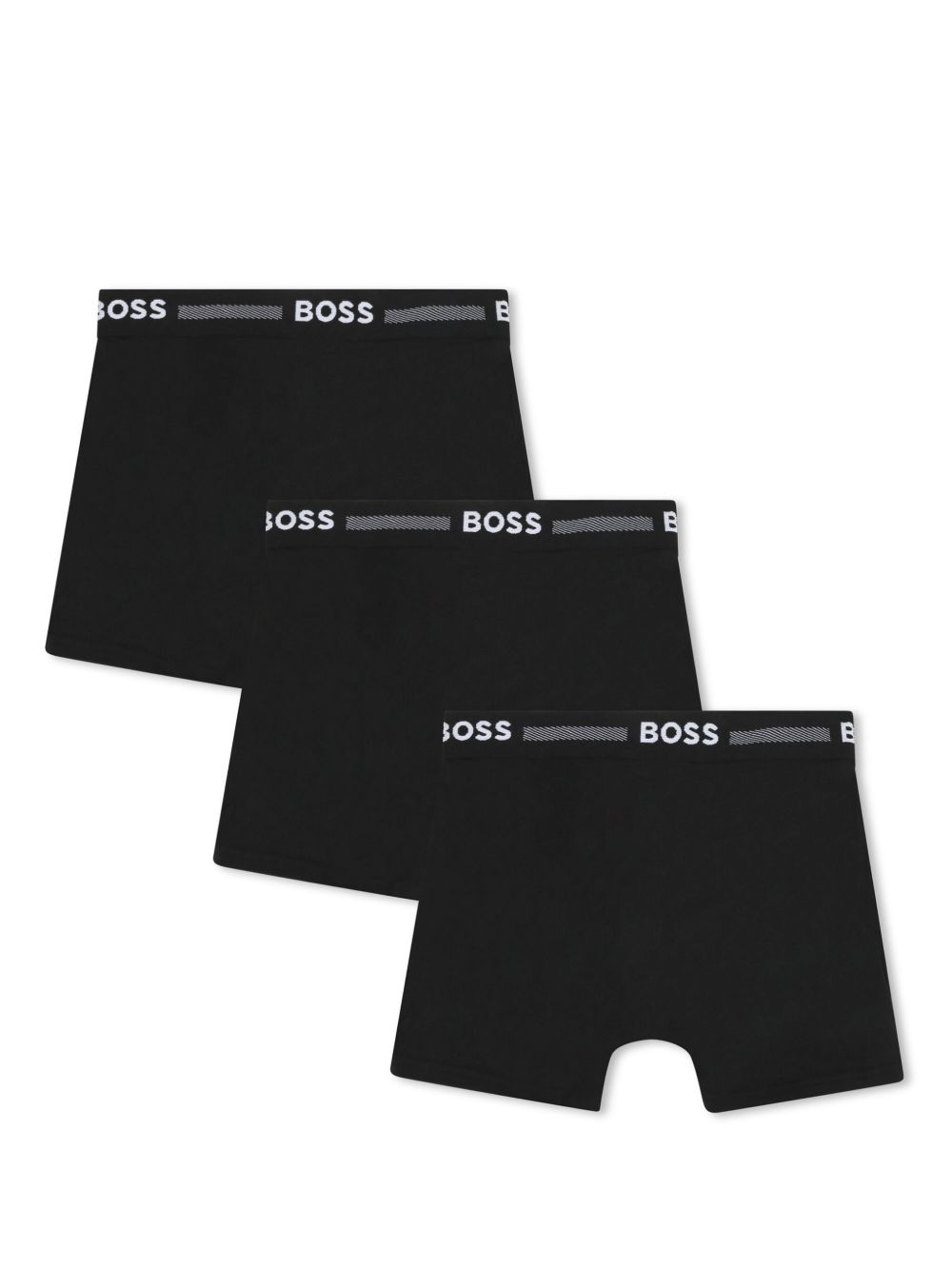 BOSS Kidswear Drie boxershorts met logoband - Zwart