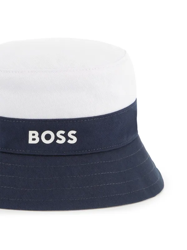BOSS Kidswear logo-print Bucket Hat Blue FARFETCH