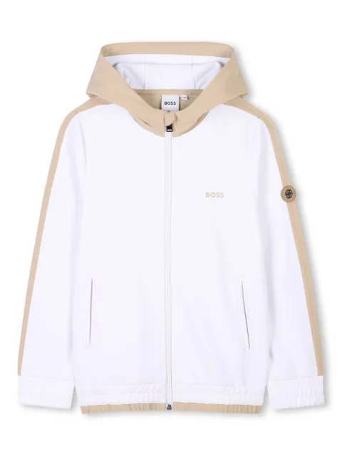 BOSS Kidswear logo-print zipped sweatshirt