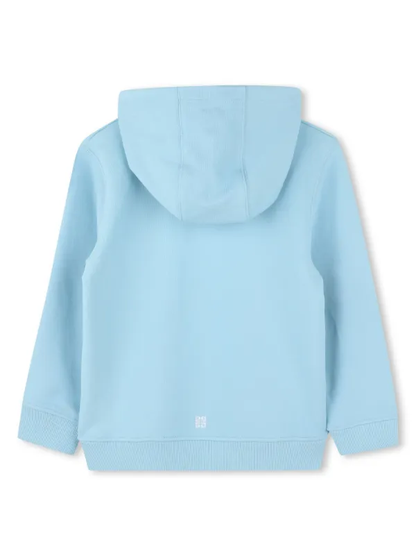 Givenchy Kids logo-embroidered Hoodie | Blue | FARFETCH