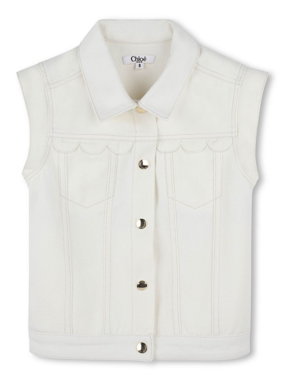 Chloé Kids logo-appliquéd waistcoat - White