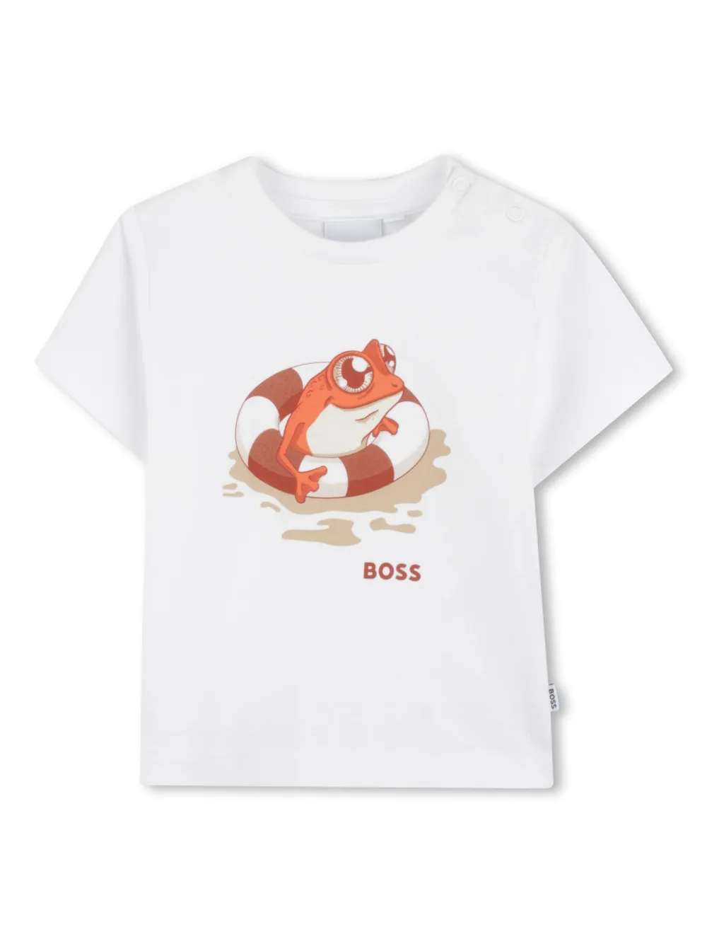 BOSS Kidswear T-shirt met logoprint Wit