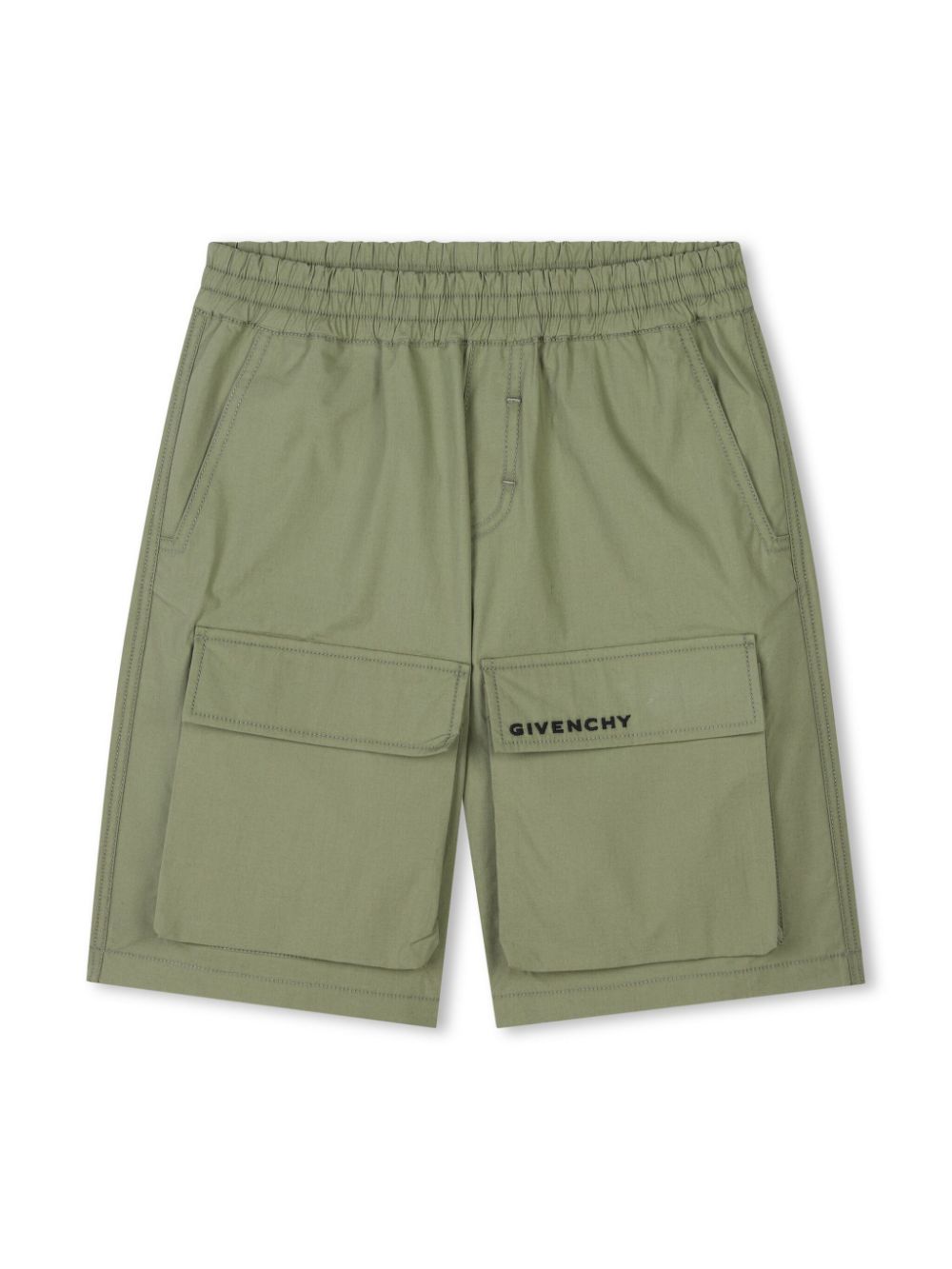 Givenchy Kids Elastische bermuda shorts Groen