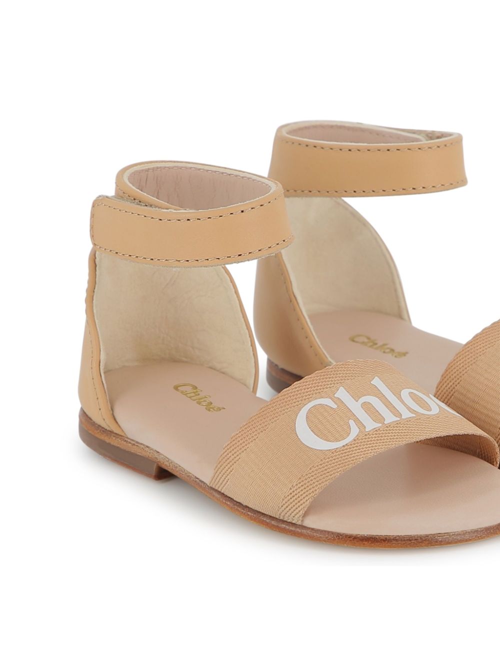 Chloé Kids logo-print sandals - Neutrals