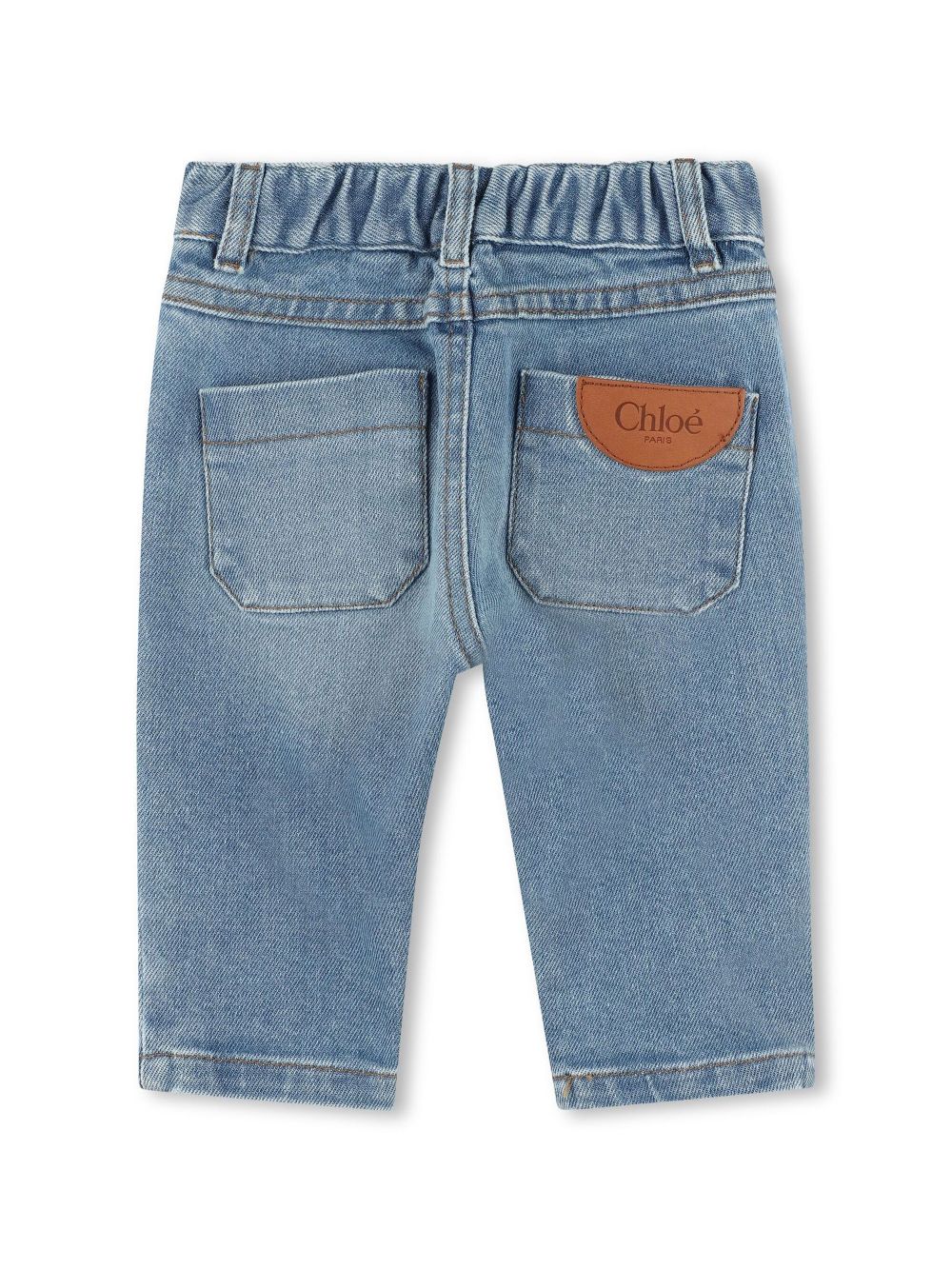 Chloé Kids patch-pocket jeans - Blue