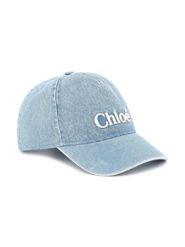 Chloé Kids logo-embroidered Cap | Blue | FARFETCH