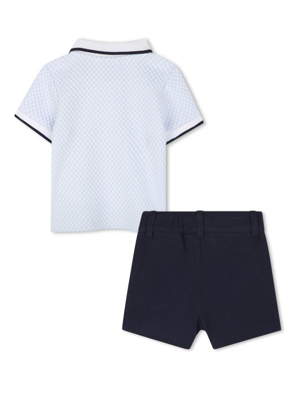 BOSS Kidswear Poloshirt en shorts met logoprint - Blauw