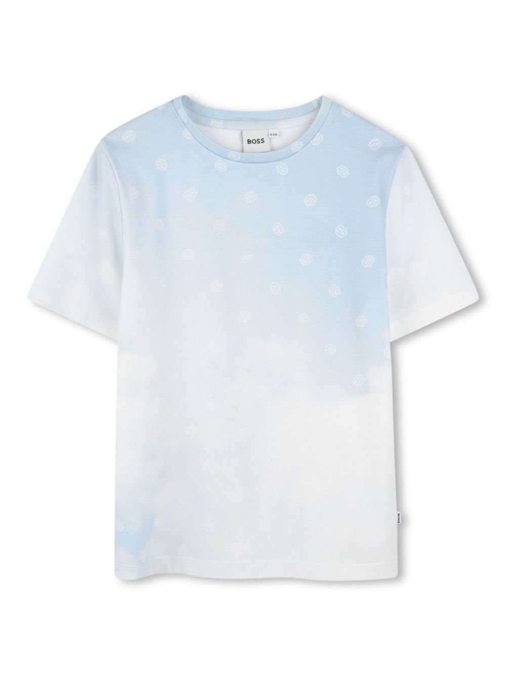 BOSS Kidswear Katoenen T-shirt met logoprint Blauw