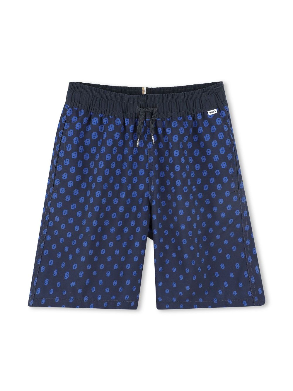 BOSS Kidswear monogram-print swim shorts - Blue