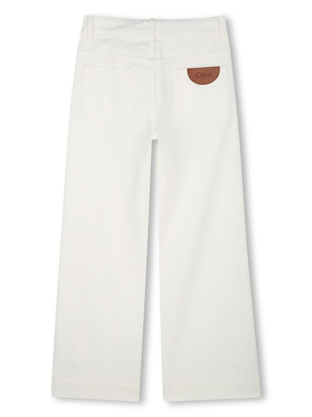 Chloé Kids Jeans met gewelfde afwerking - Wit