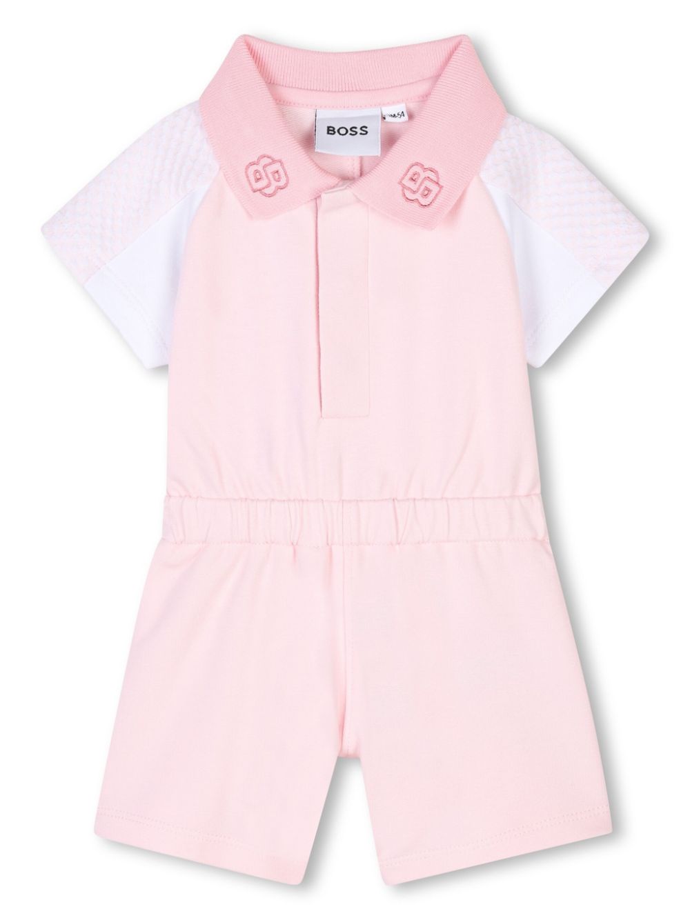 BOSS Kidswear embroidered-logo romper - Pink