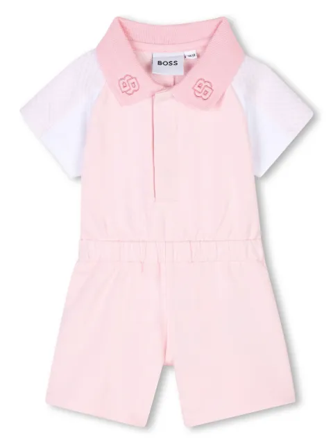 BOSS Kidswear Macacão com logo bordado