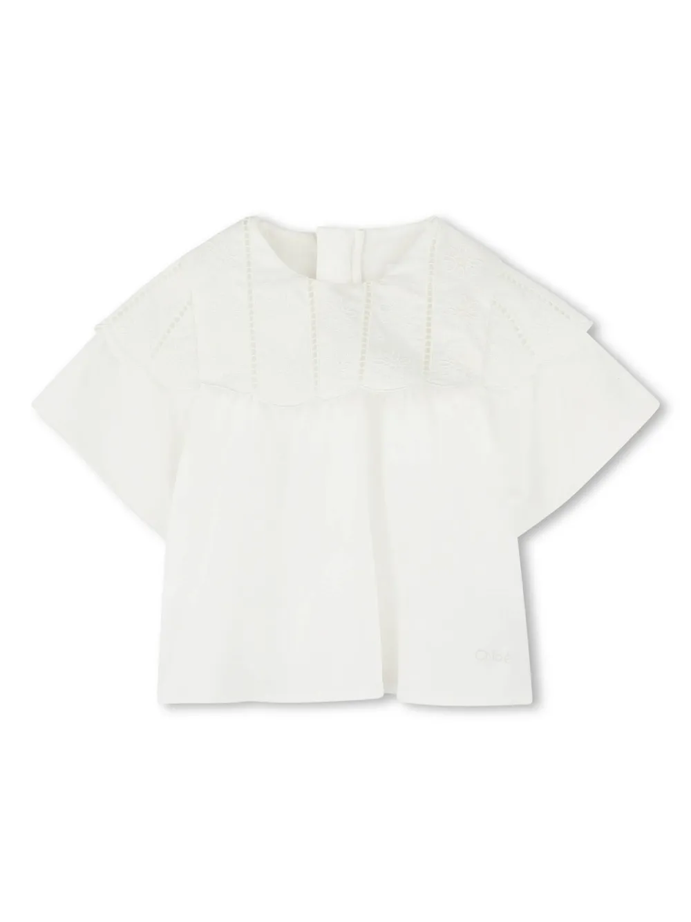 Chloé Kids Shirt met popeline textuur Wit
