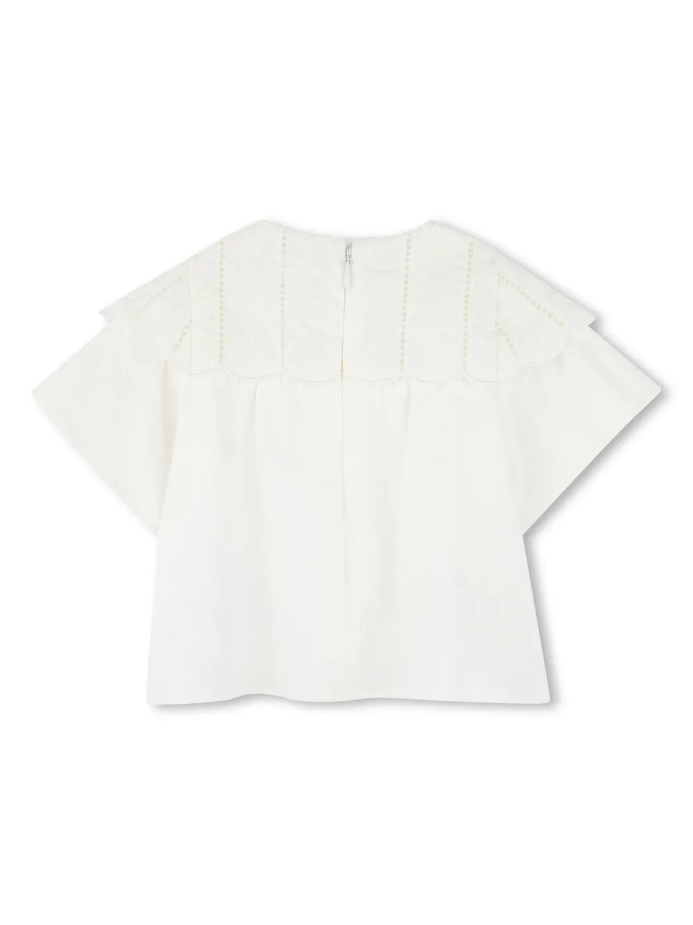 Chloé Kids Shirt met popeline textuur - Wit