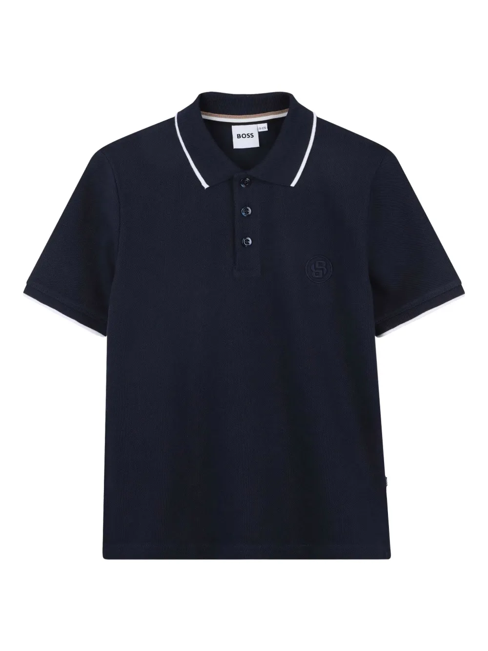 BOSS Kidswear Katoenen poloshirt met geborduurd logo Blauw
