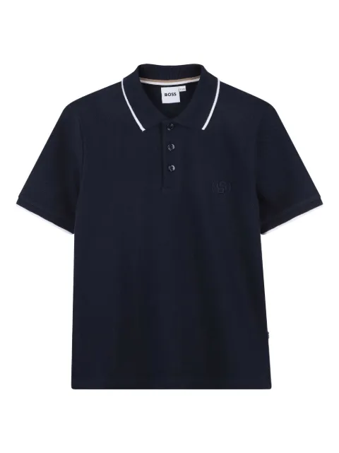 BOSS Kidswear logo-embroidered cotton polo shirt