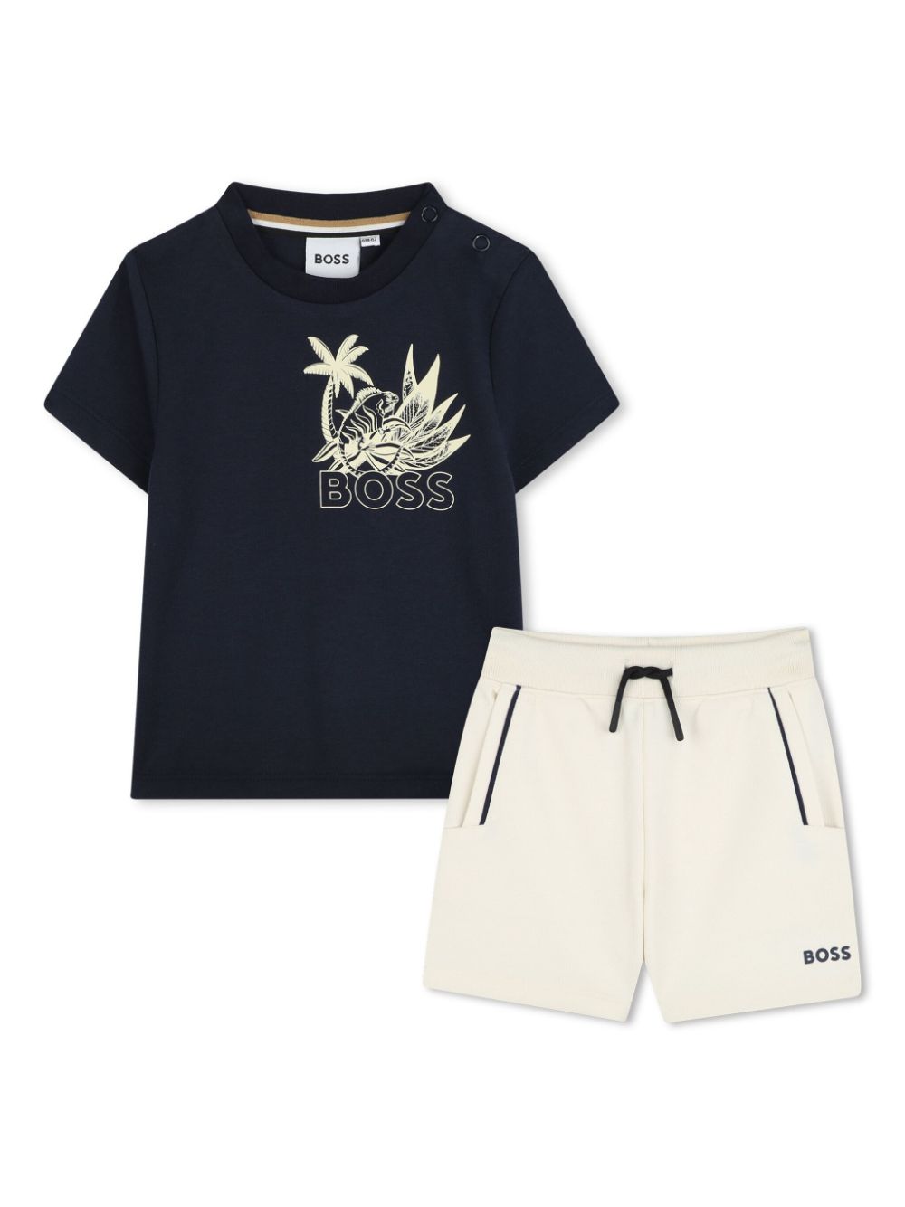 BOSS Kidswear graphic-print short set - Blue