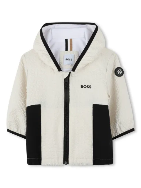 BOSS Kidswear logo-print hooded windbreaker