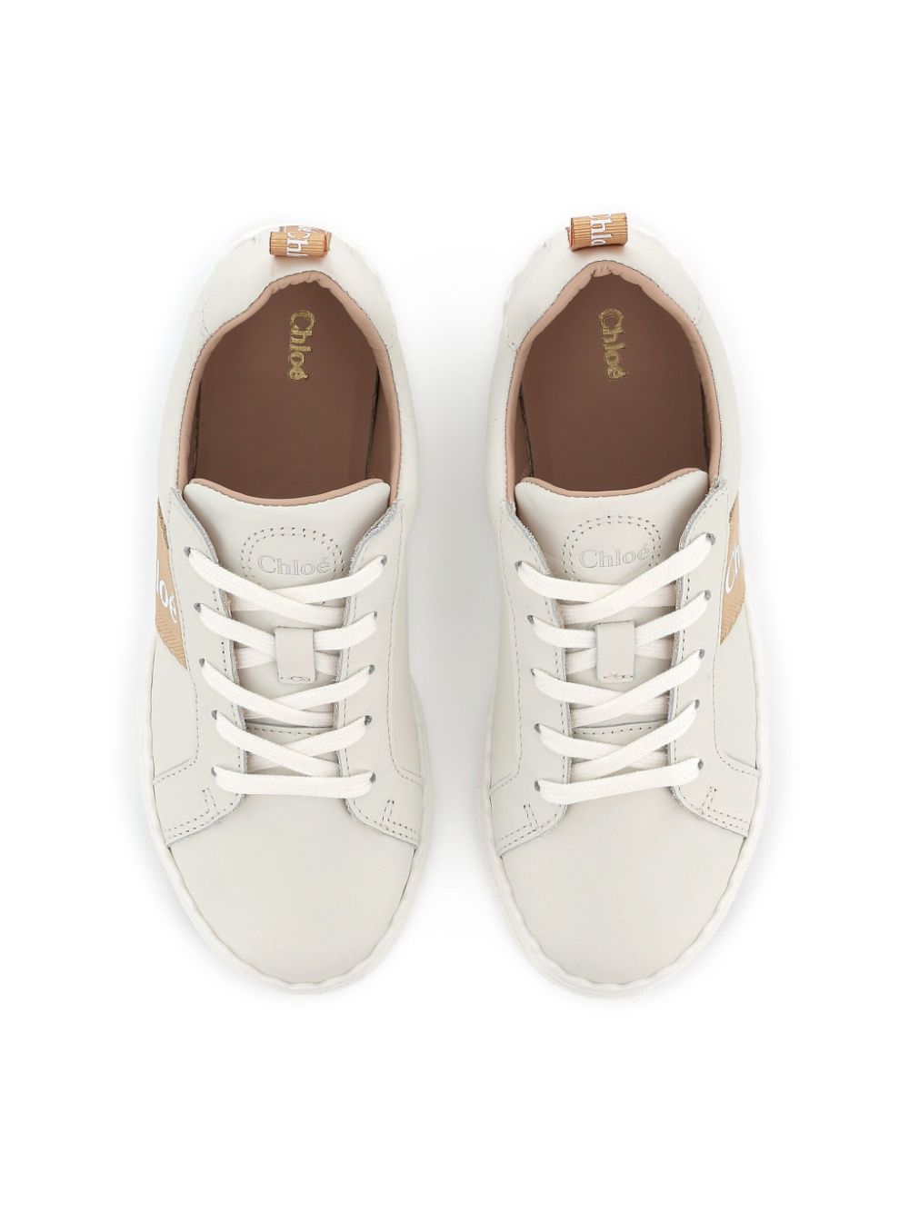 Chloé Kids logo-print sneakers Grey