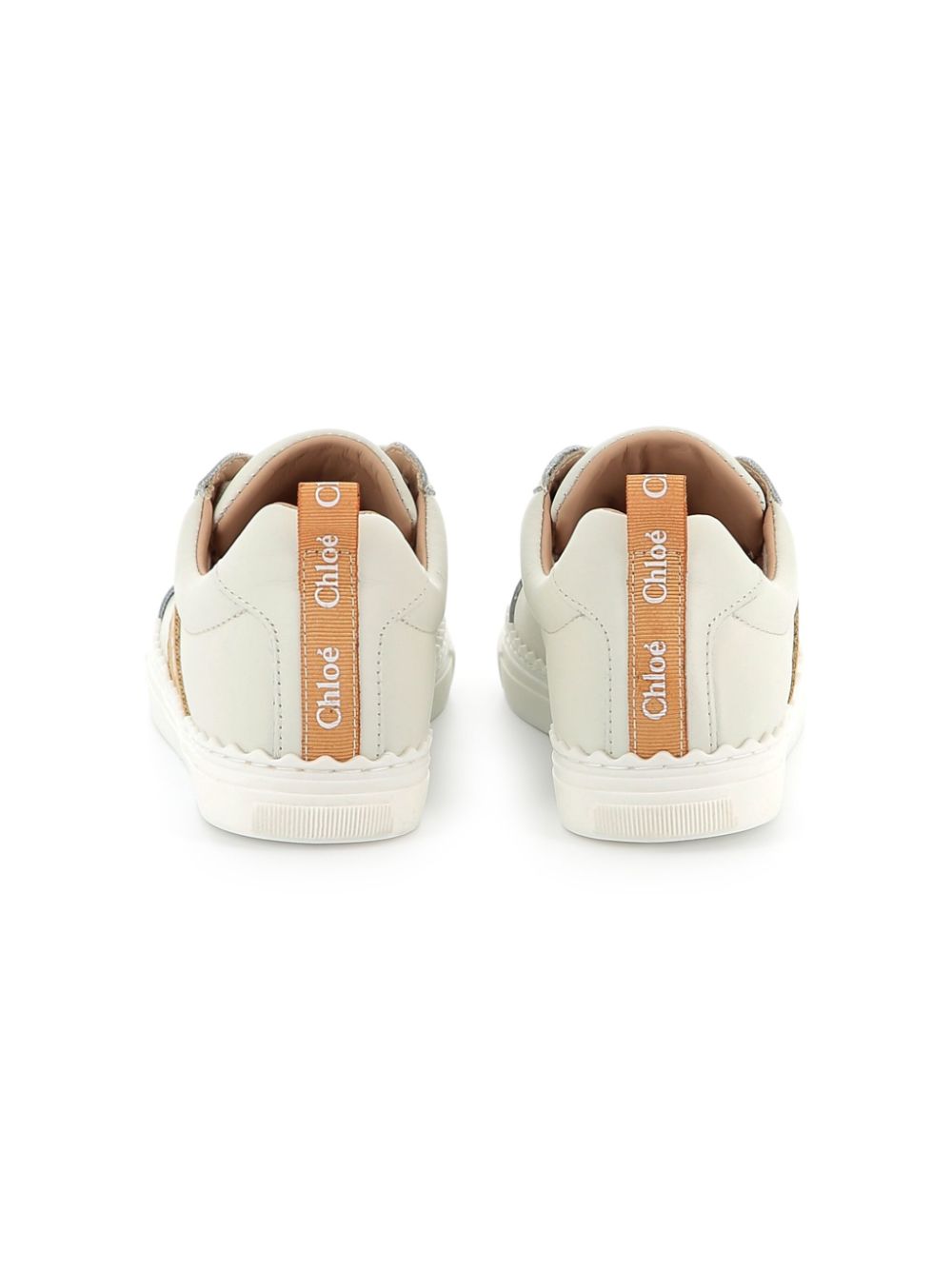 Chloé Kids logo-print sneakers Grey