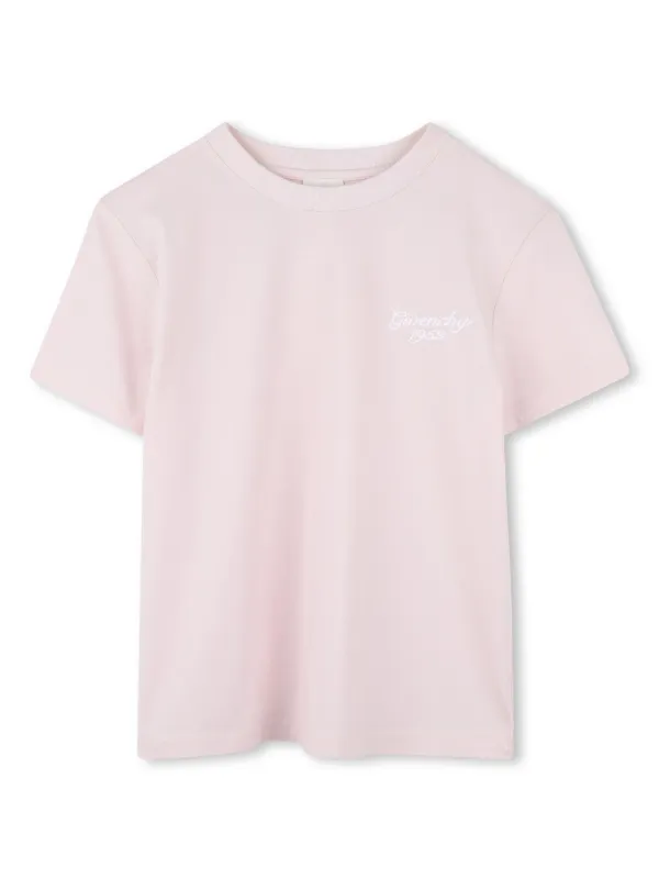 Givenchy Kids logo-embroidered Cotton T-shirt Pink FARFETCH IN