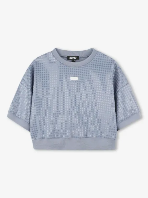 Dkny Kids sudadera bordada con lentejuelas