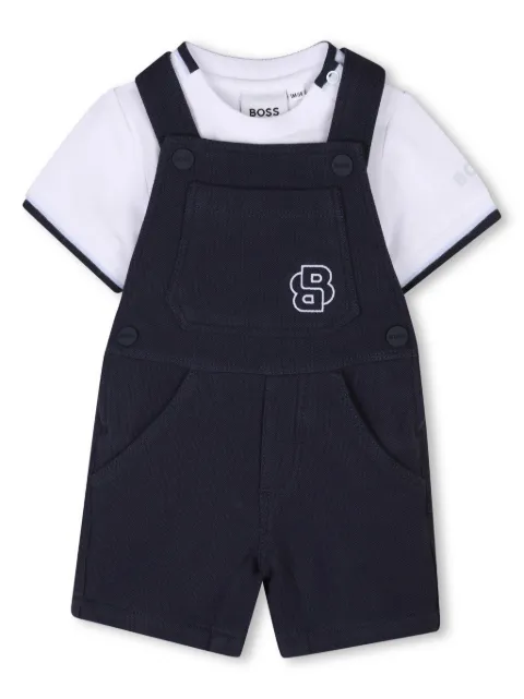 BOSS Kidswear Set salopette con ricamo