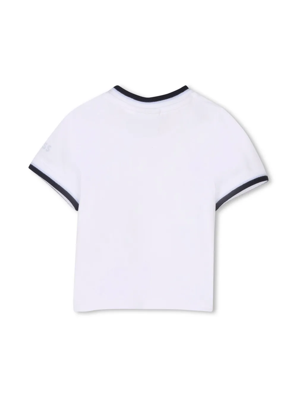 BOSS Kidswear Tuinbroek en T-shirt met geborduurd logo Blauw