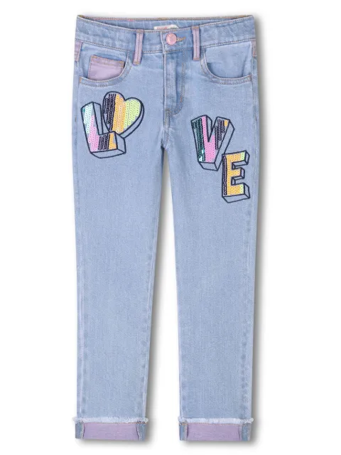 Billieblush vaqueros con bordado Love