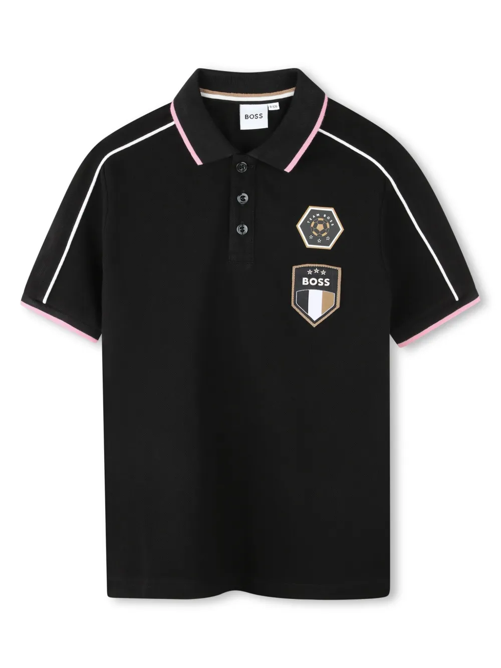 BOSS Kidswear Poloshirt met korte mouwen Zwart