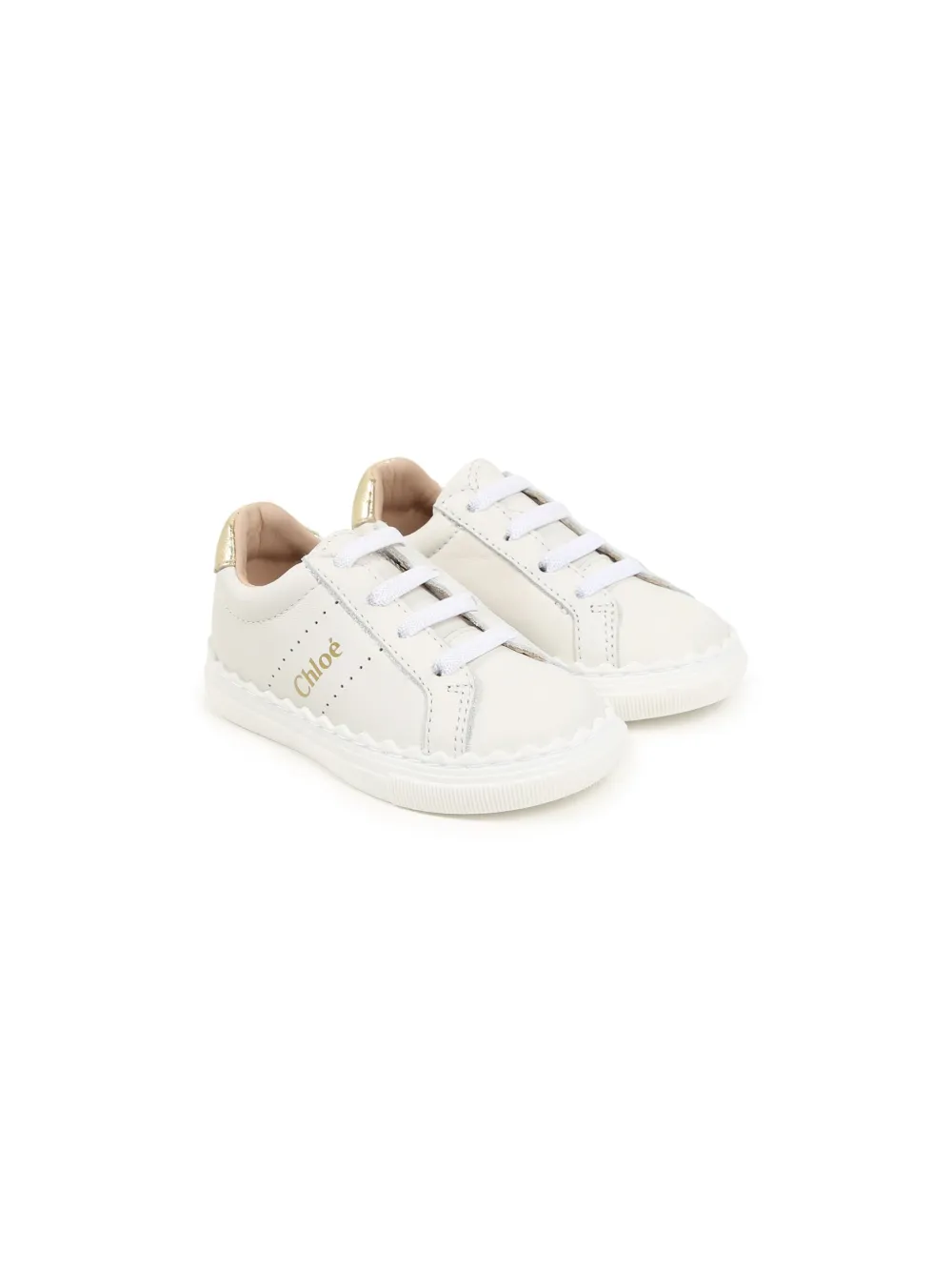 Chloé Kids Sneakers met logoprint Wit