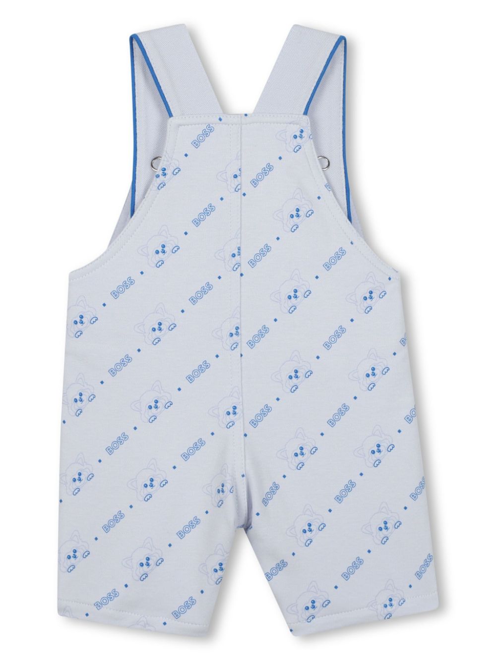 BOSS Kidswear Tuinbroek met logoprint - Blauw