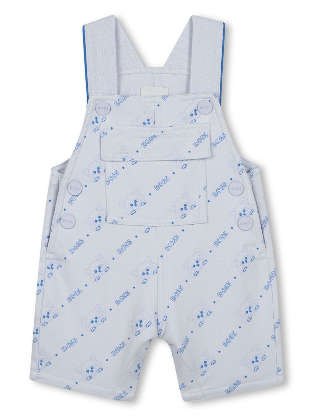 BOSS Kidswear logo-print dungarees - Blue