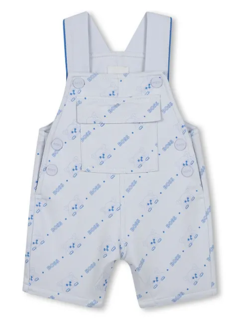 BOSS Kidswear logo-print dungarees