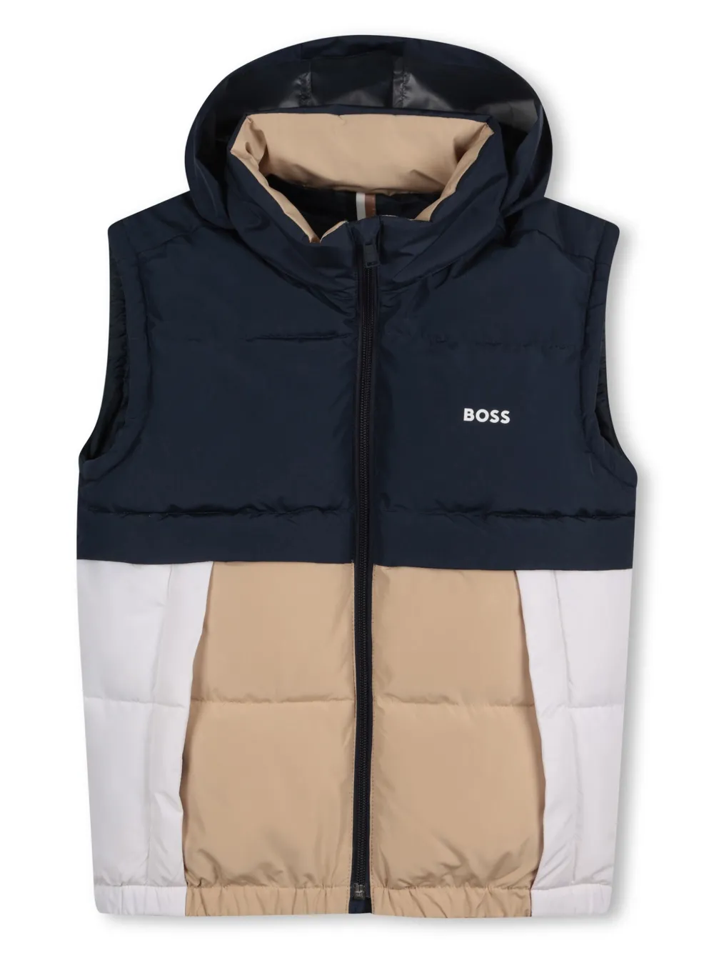 BOSS Kidswear Gilet met colourblocking Blauw