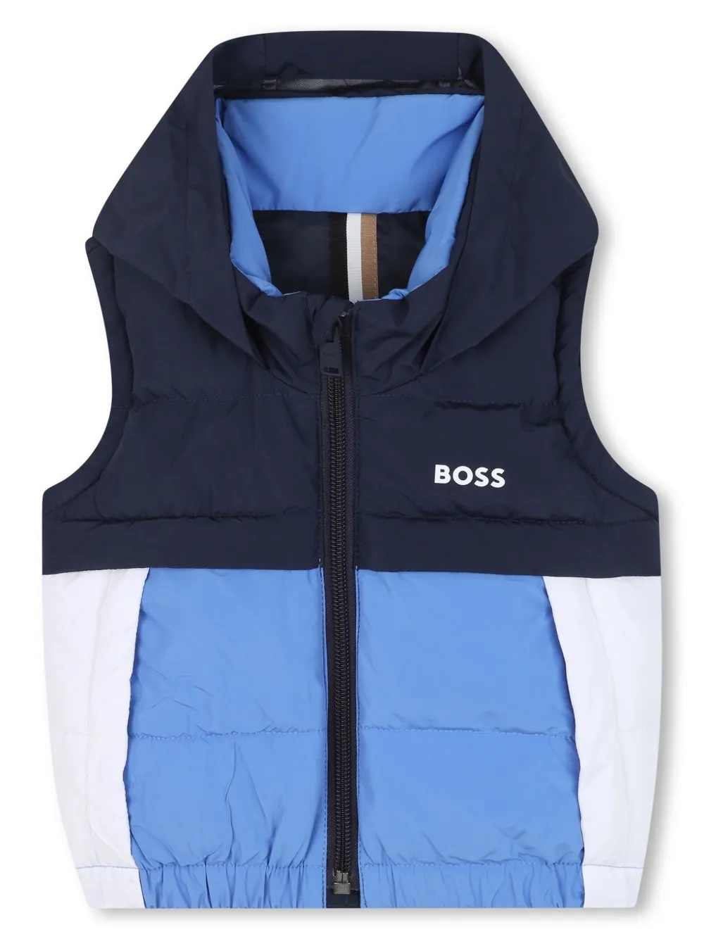 BOSS Kidswear Gilet met colourblocking Blauw