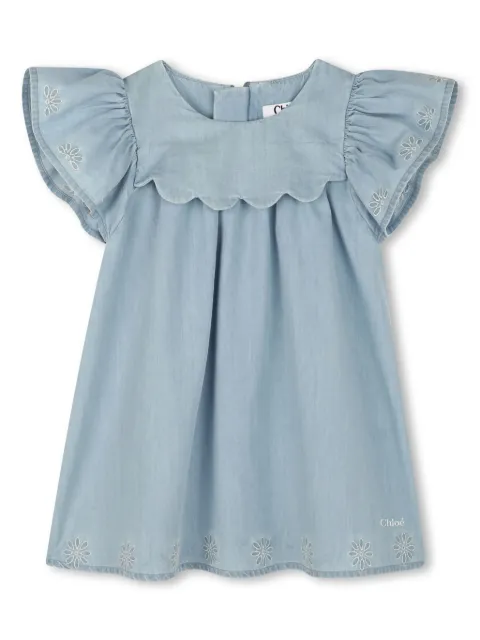 Chloé Kids Jeanskleid mit kurzen Ärmeln