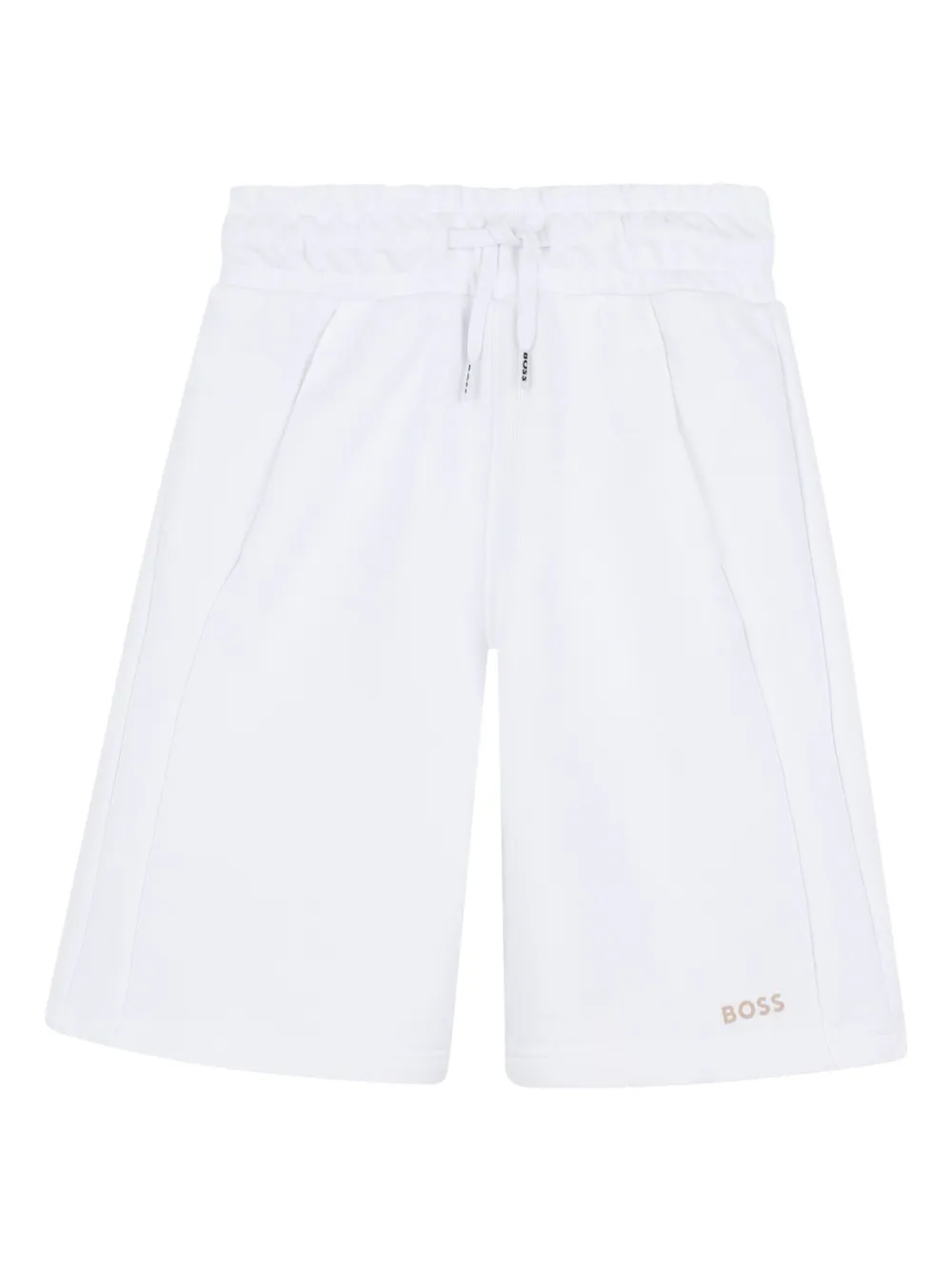 BOSS Kidswear Katoenen shorts met logoprint Wit