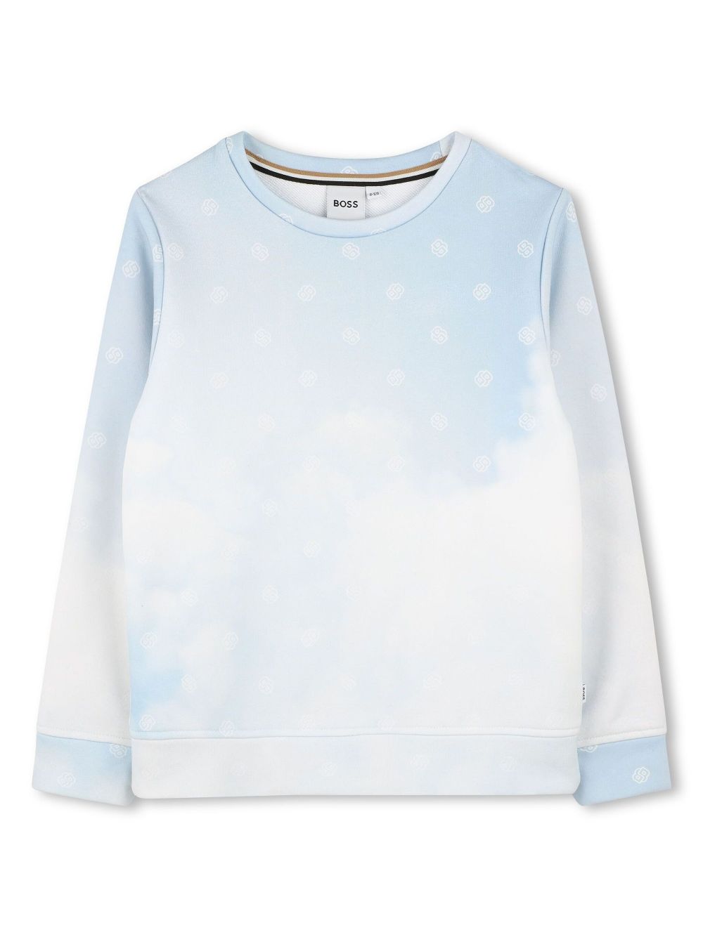 BOSS Kidswear Sweater met logoprint Blauw