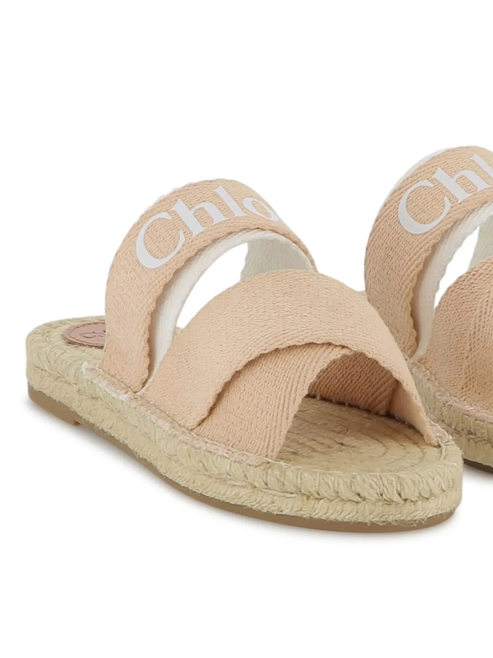 Chloé Kids Slippers met logoprint - Roze