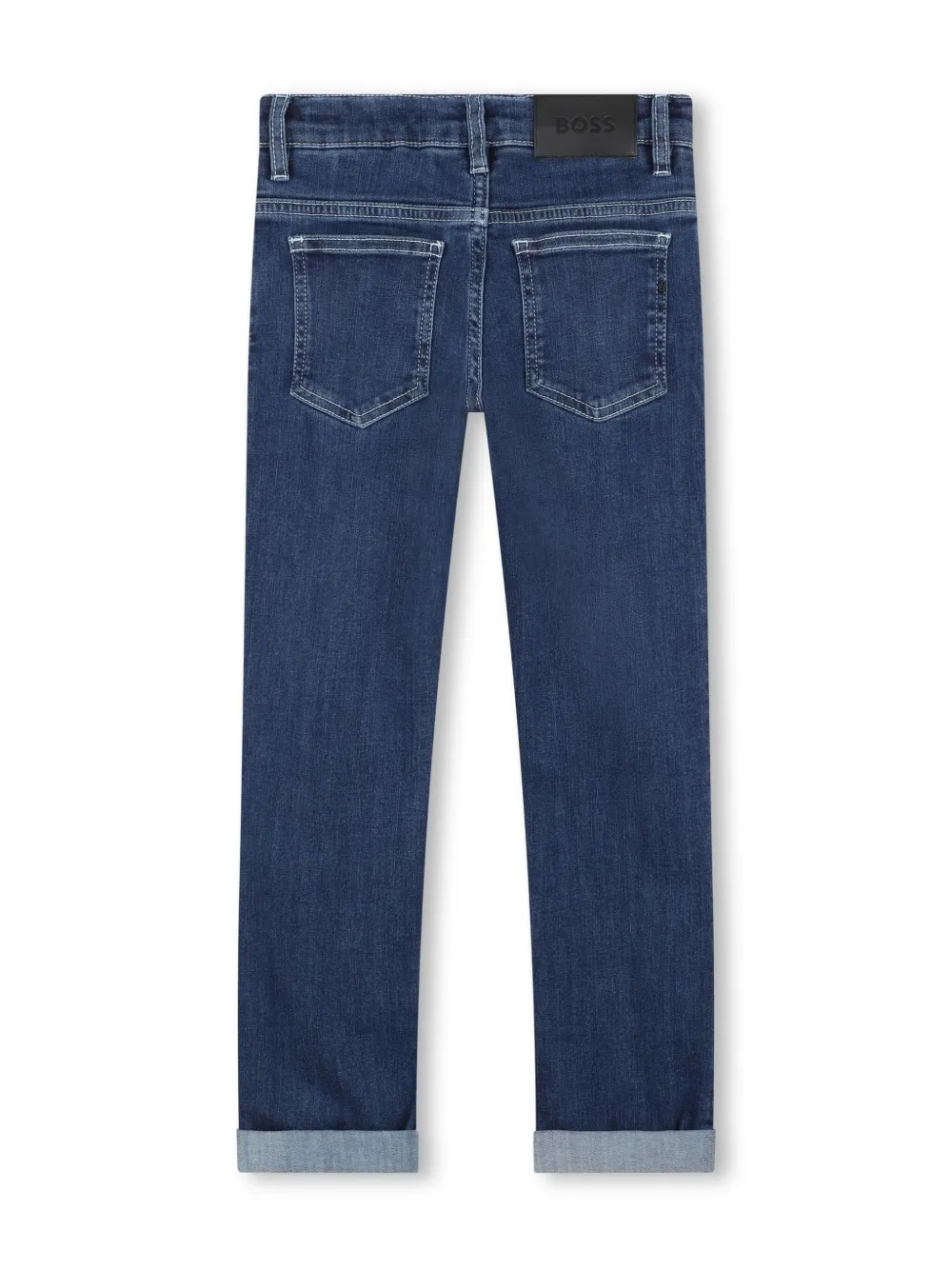 BOSS Kidswear Jeans met omgeslagen zoom - Blauw