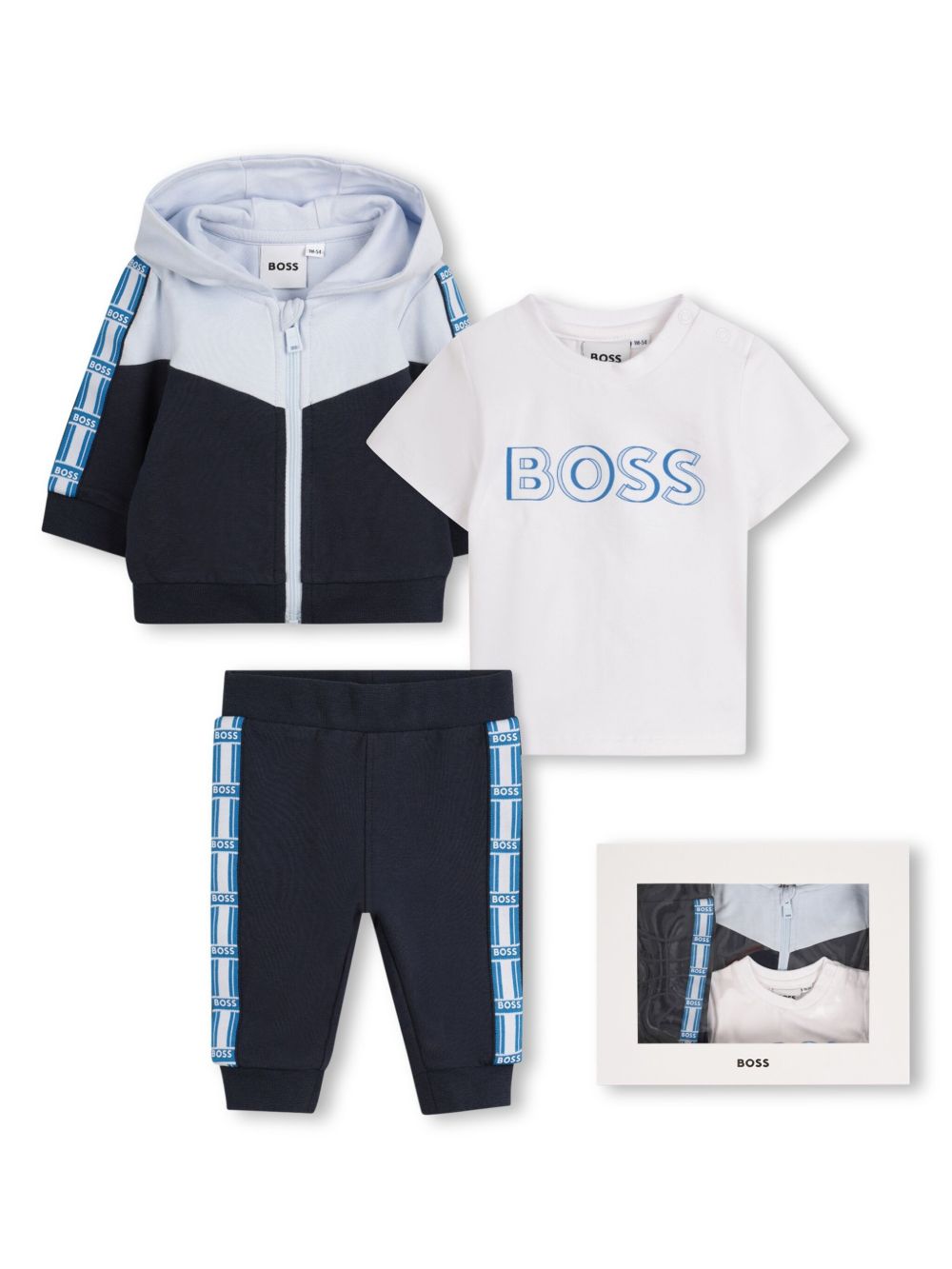 BOSS Kidswear logo-print tracksuit (set of three) - Blue