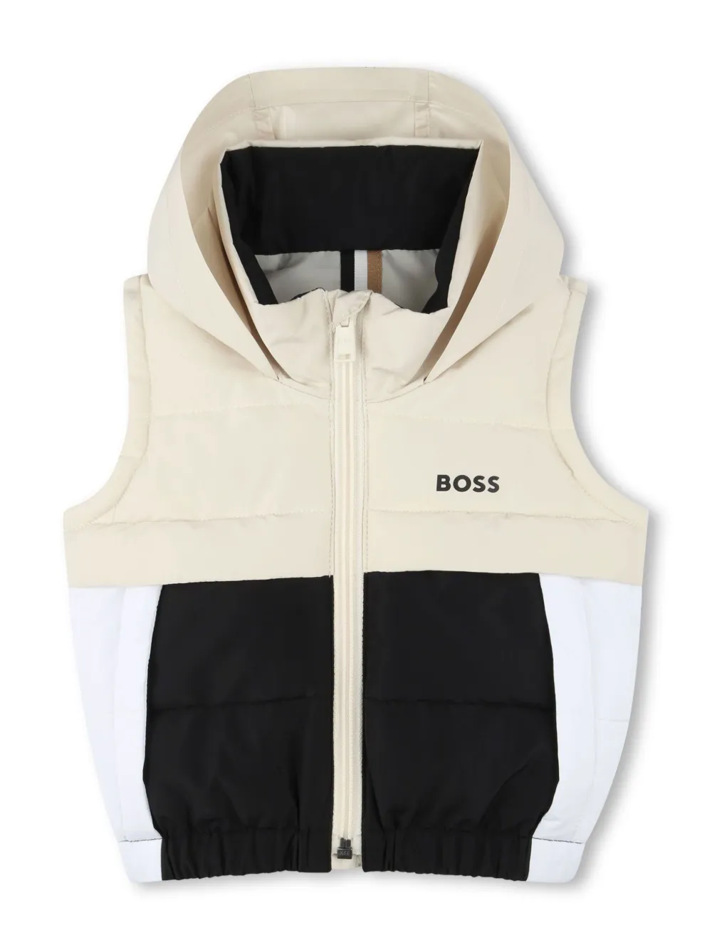 BOSS Kidswear Donsjack met logoprint Beige